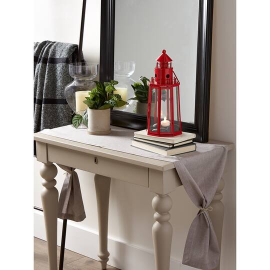 13.5" Red Lighthouse Hanging Candle Lantern